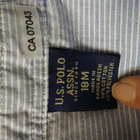 6/$15 Size 18M US Polo Assn. Baby boys Striped button-down shirt - Picture 8 of 11